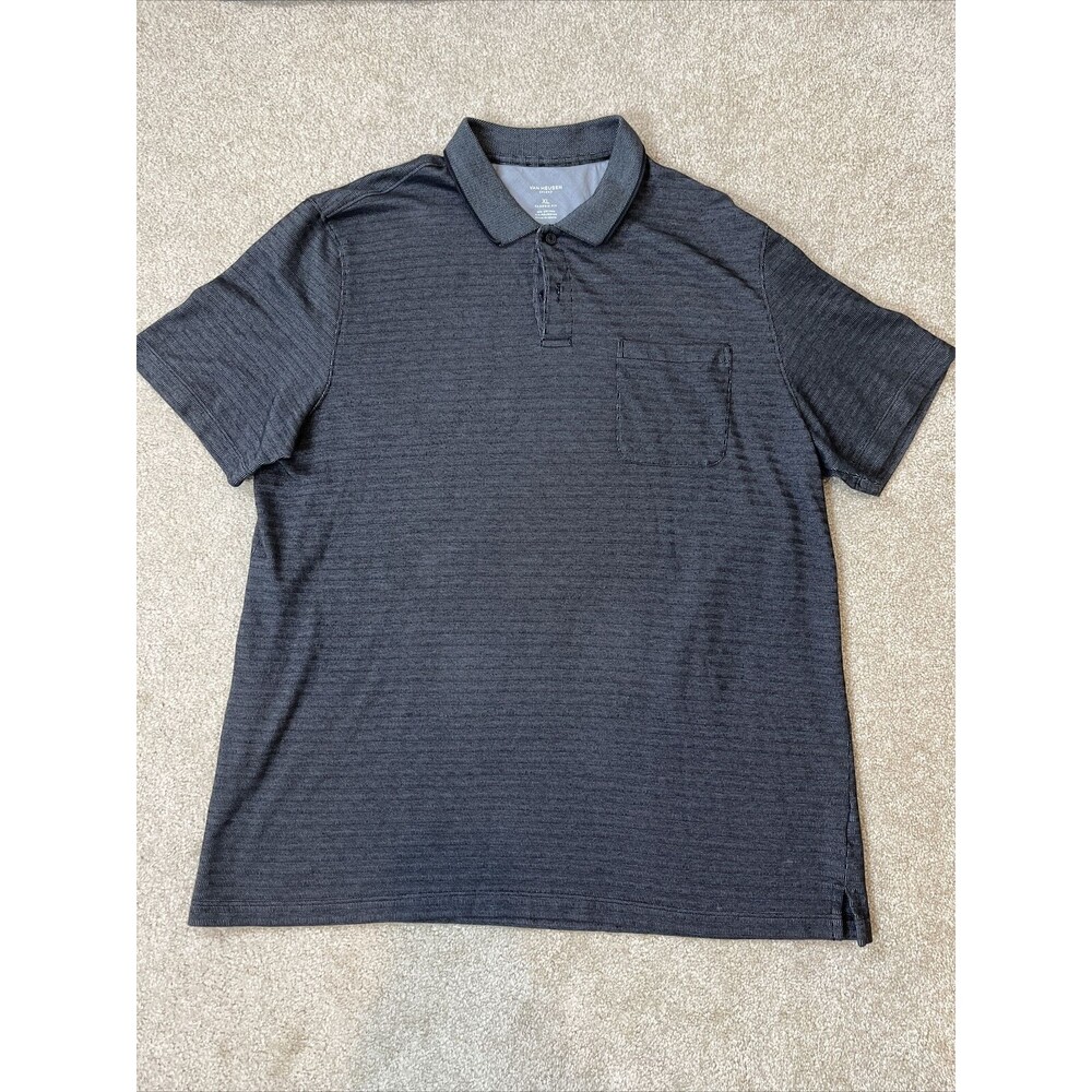 Van Heusen Men’s Polo Shirt Size XL‎ Black Classic Fit EUC